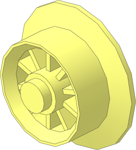 ~Train Wheel Spoked with Cylindrical Rim with 6 LDU Axle Hole