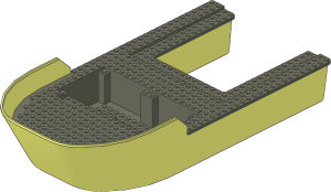 Boat Hull Floating 40 x 20 with Dark Bluish Grey Deck