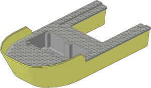 Boat Hull Floating 40 x 20 with Light Bluish Grey Deck