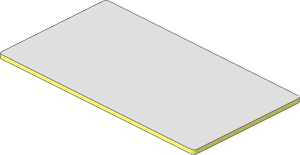 Sheet Plastic  3.6 x  6.6 Rectangular with Mirror Glass Pattern