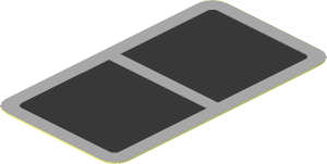 Sticker  2.3 x  1.3 with Black Train Window with Light Grey Trim