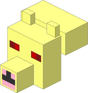 Animal Head Cuboid with Red Eyes Pattern