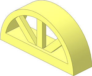Window  1 x  4 x  1.667 Half Round with 3 Radial Dividers