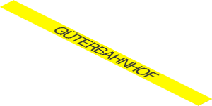 Sticker  1.1 x 15.9 with Black "GÜTERBAHNHOF" on Yellow Background