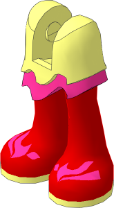 Figure Friends Legs with Asymmetric Layered Skirt Short with Magenta Ruffle, Medium Nougat Legs and Magenta Flame Sandals Pattern