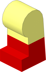 ~Minifig Leg Left with Red Lower Leg Pattern (Obsolete)