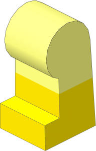 ~Minifig Leg Left with Yellow Lower Leg Pattern (Obsolete)