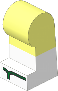 ~Minifig Leg Left with White Lower Leg and Green Sandals Pattern (Obsolete)