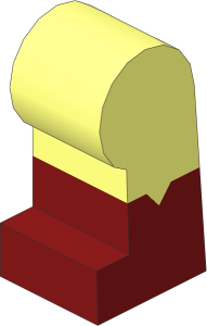 ~Minifig Leg Left with Dark Red Lower Leg and Triangular Notch on Side Pattern (Obsolete)