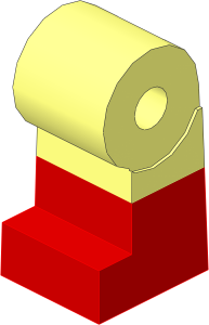 ~Minifig Leg Right with Red Lower Leg Pattern (Obsolete)