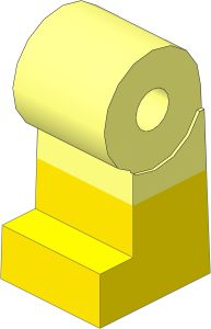 ~Minifig Leg Right with Yellow Lower Leg Pattern (Obsolete)