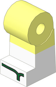 ~Minifig Leg Right with White Lower Leg and Green Sandals Pattern (Obsolete)