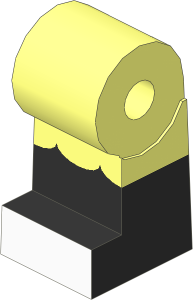 ~Minifig Leg Right with Ruffles, Black Lower Leg and White Feet Pattern (Obsolete)