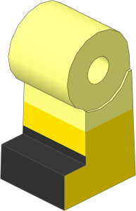 ~Minifig Leg Right with Light Nougat Lower Leg and Black Shoes Pattern (Obsolete)