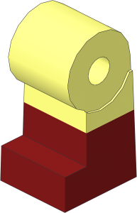 ~Minifig Leg Right with Dark Red Lower Leg and Triangular Notch on Side Pattern (Obsolete)