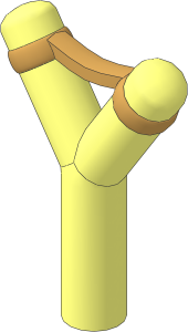 Minifig Slingshot with Dark Tan Band Pattern