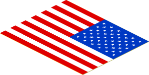 =Sticker  2.4 x  3 with United States Flag (Mirrored)