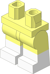 ~Minifig Hips and Legs with White Lower Leg Pattern (Obsolete)