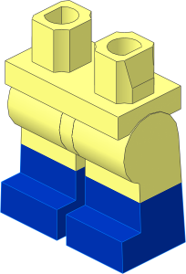 ~Minifig Hips and Legs with Blue Lower Leg Pattern (Obsolete)
