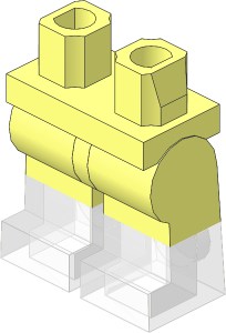 ~Minifig Hips and Legs with Bright Light Orange Lower Leg Pattern (Obsolete)