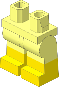 ~Minifig Hips and Legs with Yellow Lower Leg Pattern (Obsolete)