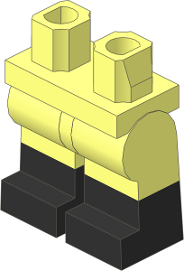 ~Minifig Hips and Legs with Black Lower Leg Pattern (Obsolete)
