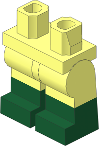 ~Minifig Hips and Legs with Dark Green Lower Leg Pattern (Obsolete)