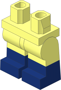~Minifig Hips and Legs with Dark Blue Lower Leg Pattern (Obsolete)