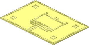 Baseplate 16 x 24 with Set 080 Red House Studs
