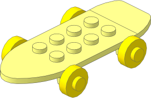 Fabuland Skateboard with Yellow Wheels