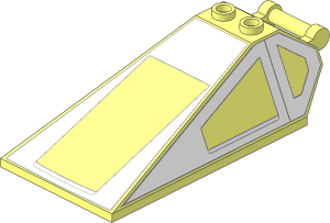 Windscreen  8 x  4 x  2 with Handle and  2 Studs with White Cockpit Windows Pattern