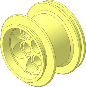 Wheel 25 x 28 VR with 35mm Diameter Rear Rim and Complete Cross Axle Hole