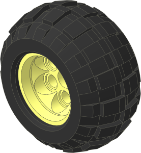 Wheel 25 x 28 VR with 35mm Diameter Rear Rim and Complete Cross Axle Hole with Tyre 30/ 42 x 28 R Balloon