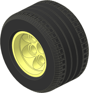 Wheel 25 x 28 VR with 35mm Diameter Rear Rim and Complete Cross Axle Hole with Tyre 28/ 38 x 28 VR