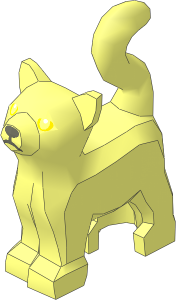 =Animal Cat Standing Looking Forward with Yellow Eyes and Dark Bluish Grey Nose and Mouth Pattern