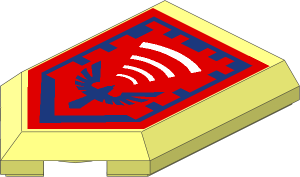 Tile  3 x  2 with Angled End with Nexo Power Shield Pattern - Hawk Holler