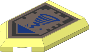 Tile  3 x  2 with Angled End with Nexo Power Shield Pattern - Sword Tornado