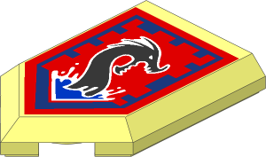 Tile  3 x  2 with Angled End with Nexo Power Shield Pattern - Sea Dragon