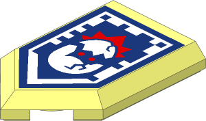 Tile  3 x  2 with Angled End with Nexo Power Shield Pattern - Egg of Doom