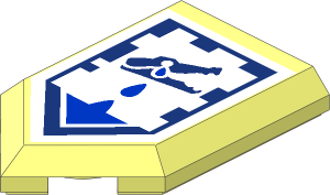 Tile  3 x  2 with Angled End with Nexo Power Shield Pattern - Croc Tears