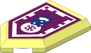 Tile  3 x  2 with Angled End with Nexo Power Shield Pattern - Ice Burst