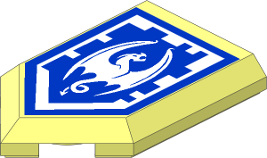 Tile  3 x  2 with Angled End with Nexo Power Shield Pattern - Dragon of Justice