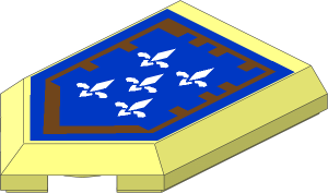 Tile  3 x  2 with Angled End with Nexo Power Shield Pattern - Formation of Fortitude