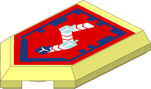 Tile  3 x  2 with Angled End with Nexo Power Shield Pattern - Beam Jump