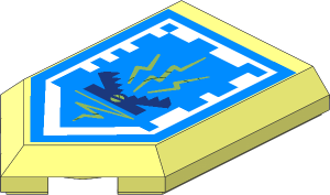 Tile  3 x  2 with Angled End with Nexo Power Shield Pattern - Zap Zap