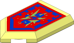 Tile  3 x  2 with Angled End with Nexo Power Shield Pattern - Ultra Armor Activate