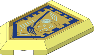 Tile  3 x  2 with Angled End with Nexo Power Shield Pattern - Broom of Doom
