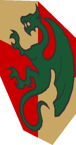 ~Dark Green Dragon on Medium Nougat and Tan Quarters Pattern