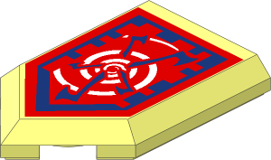 Tile  3 x  2 with Angled End with Nexo Power Shield Pattern - Whirlwind