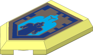 Tile  3 x  2 with Angled End with Nexo Power Shield Pattern - Giant Growth